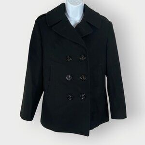 DLA Quarterdeck Collection Womens Wool Pea Coat | 8S | Black Wool | Heavy